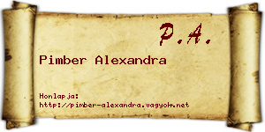Pimber Alexandra névjegykártya